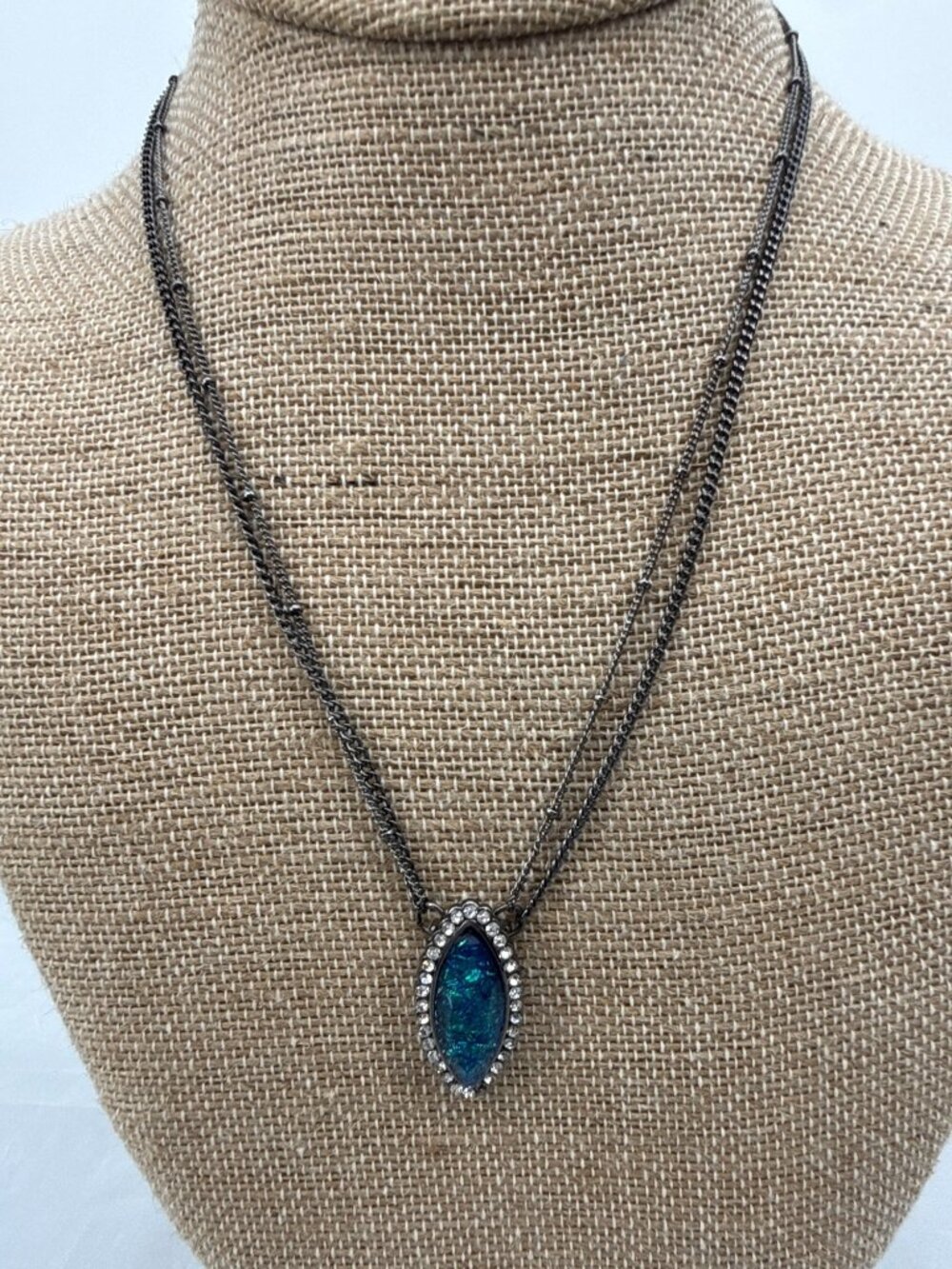 Simply Vera Vera Wang Blue Green Marquise Stone Layered Pendant Necklace